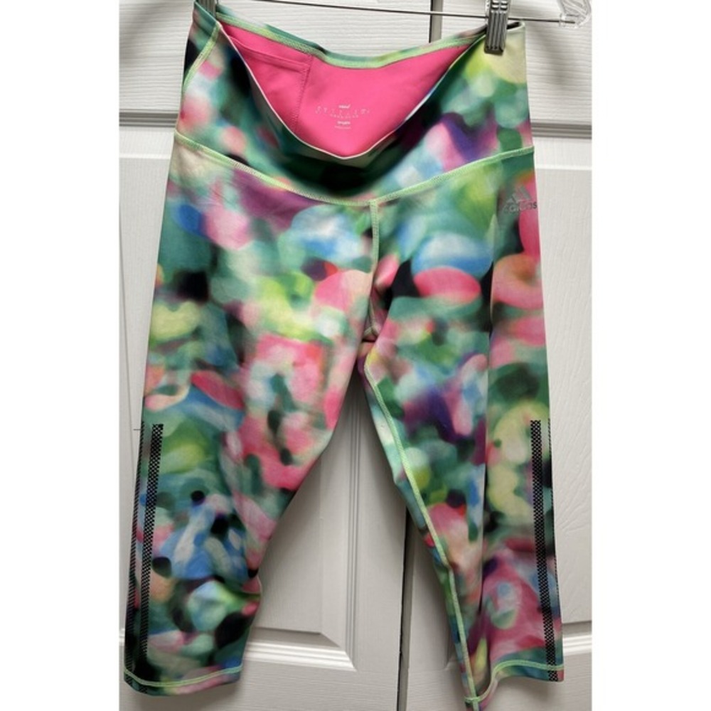 Adidas Limalite Womens Multicolor Mid Rise Compression Capri‎ Leggings Small
